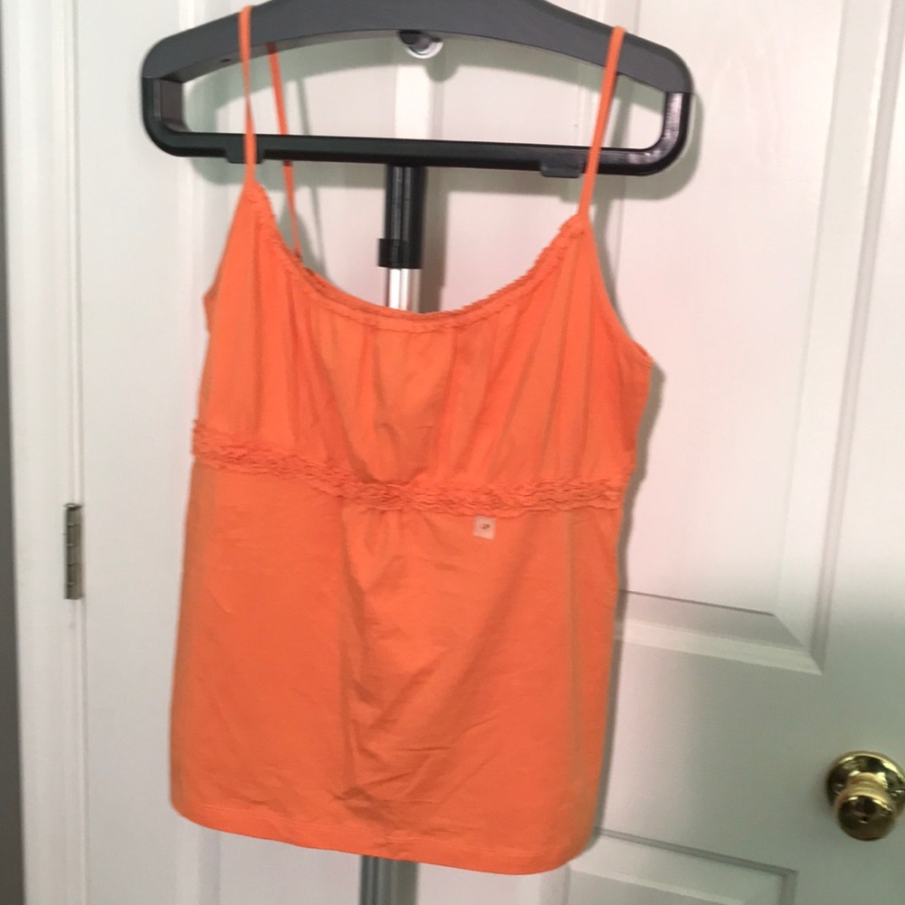 Loft NWT L Petite Orange Tank /Spaghetti Straps and Elastic Back Cotton Spandex